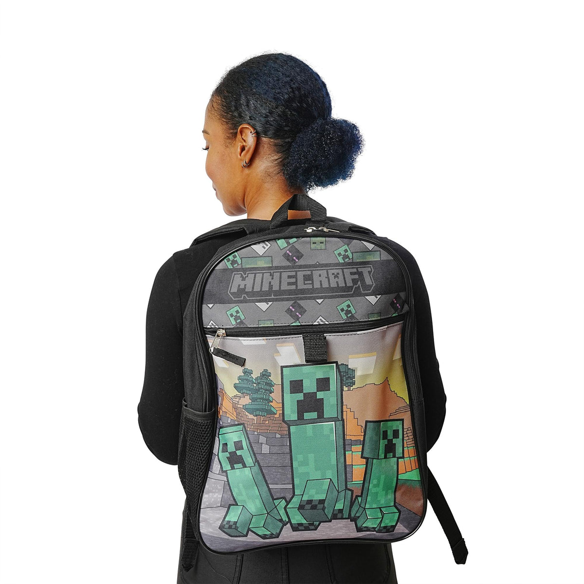 Minecraft Creeper 5 Piece 16 Inch Backpack Set
