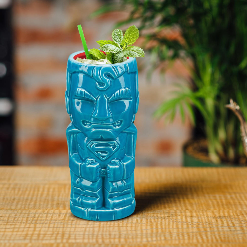 Geeki Tikis DC Comics Superman Blue Ceramic Mug | Holds 16 Ounces