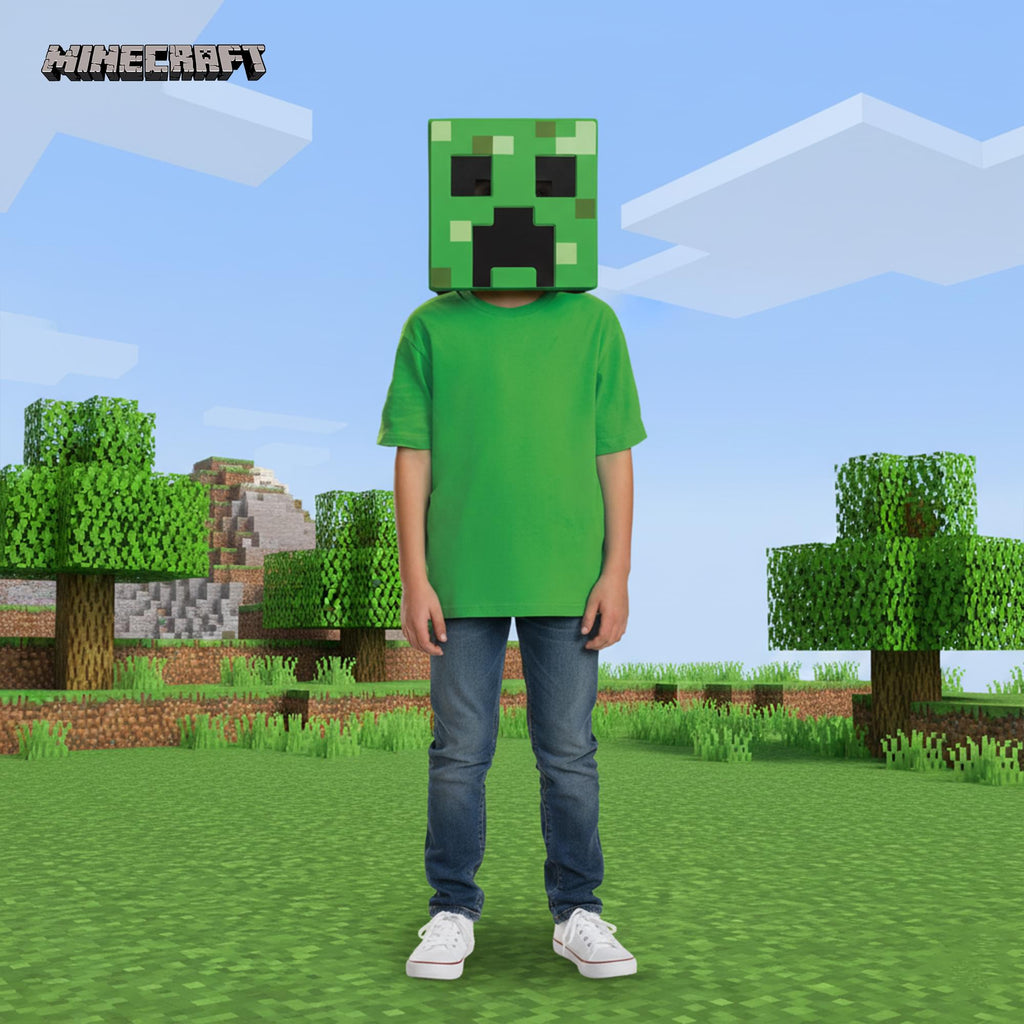 Minecraft Creeper 3D Paper Child Mask Mask | One Size Fits Most