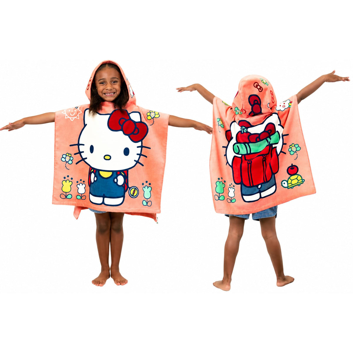 Sanrio Hello Kitty Soft Hooded Towel Poncho | 24 X 22 Inches