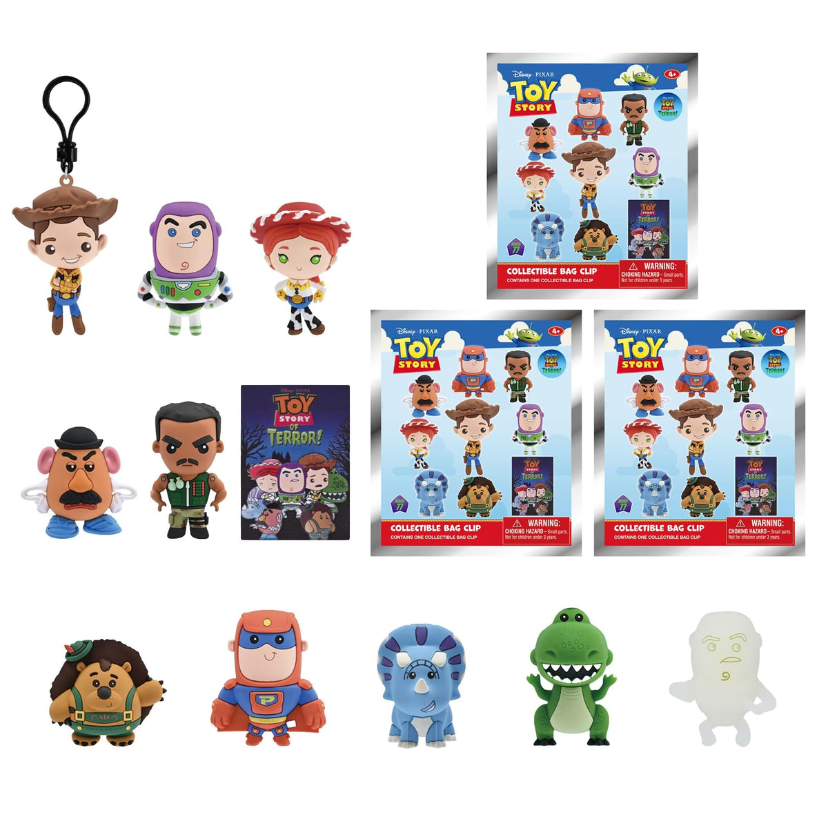 Disney Series 77 Toy Story Of Terror Blind Bag 3D Foam Bag Clip | 3 Random
