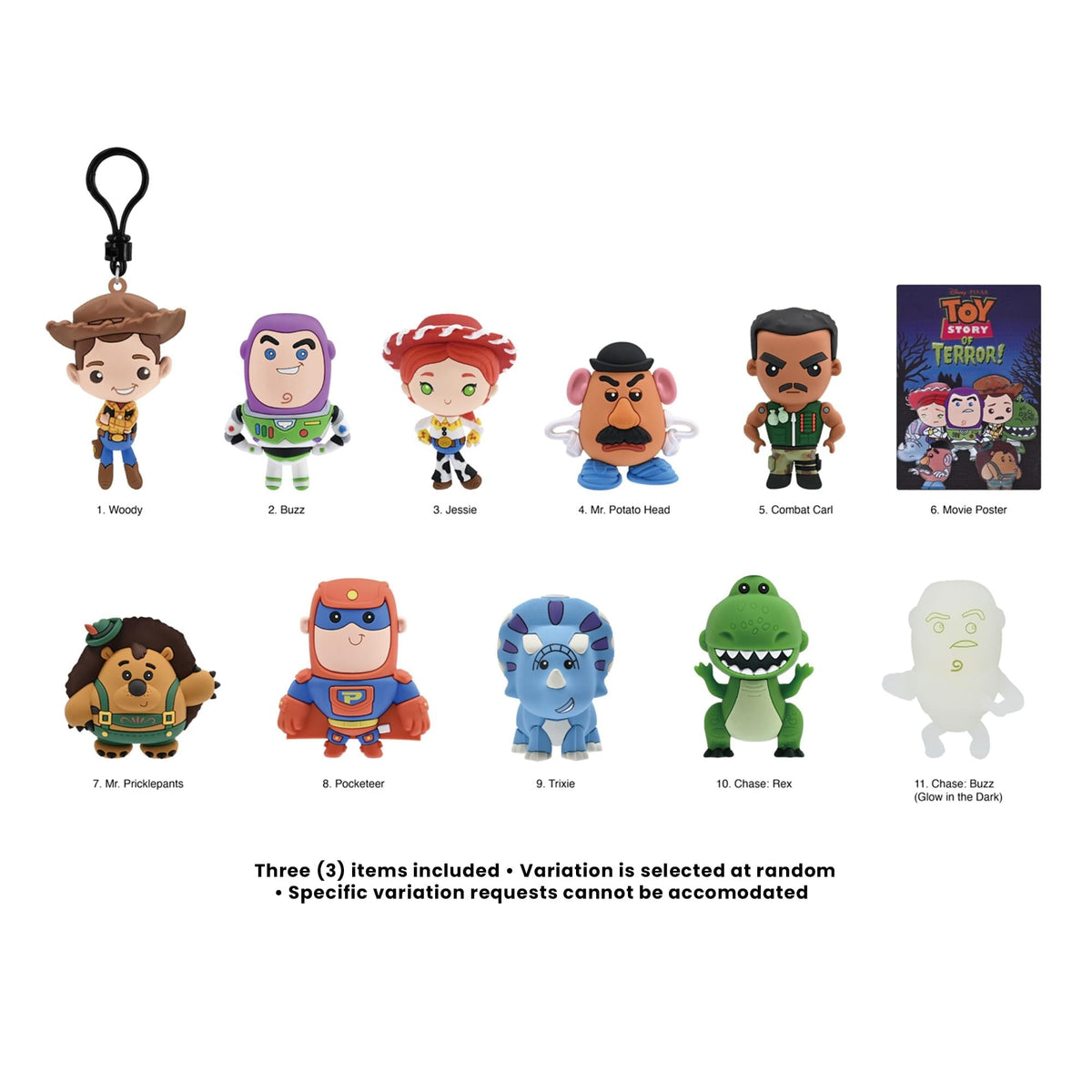 Disney Series 77 Toy Story Of Terror Blind Bag 3D Foam Bag Clip | 3 Random