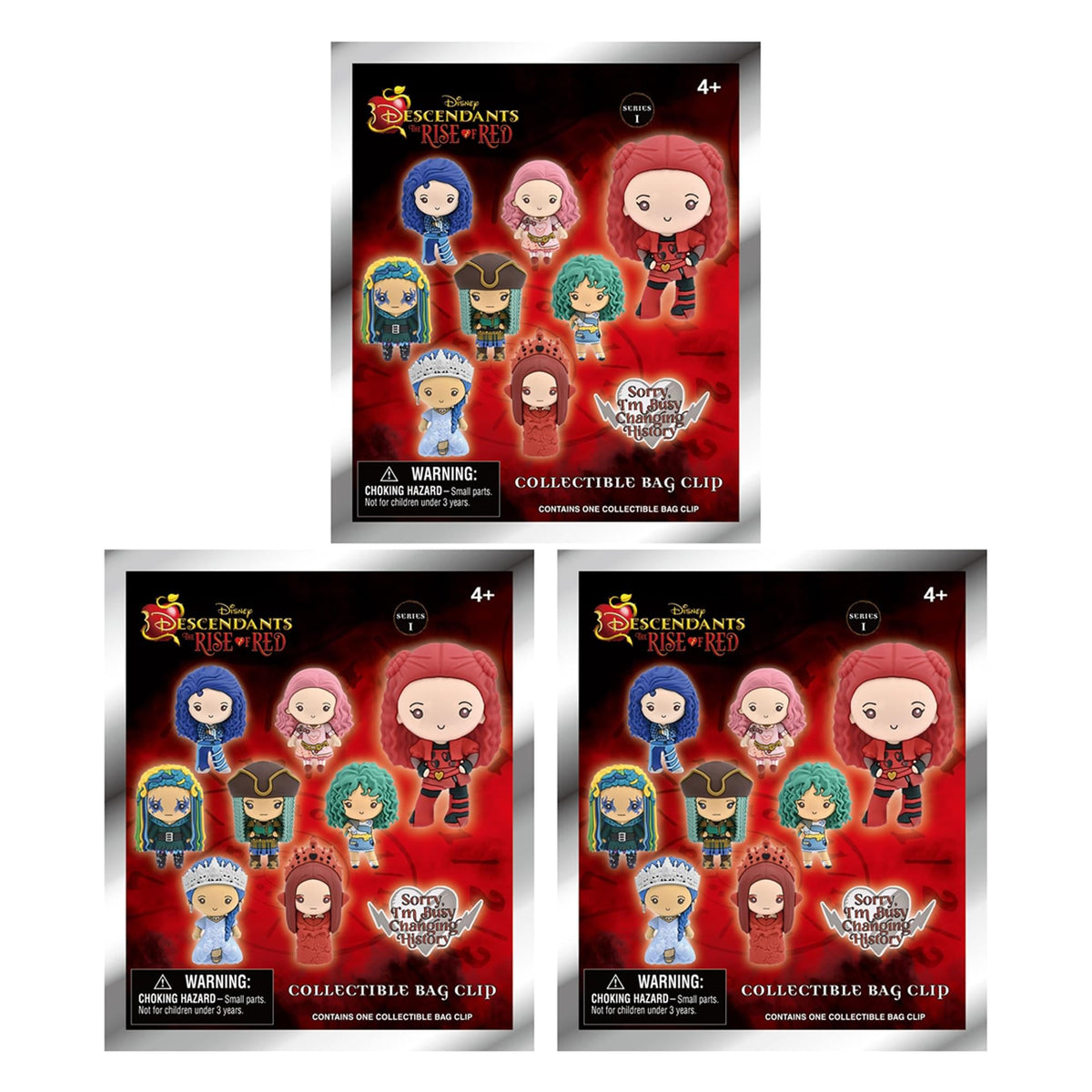 Disney Descendants Series 1 Blind Bag 3D Foam Bag Clip | 3 Random