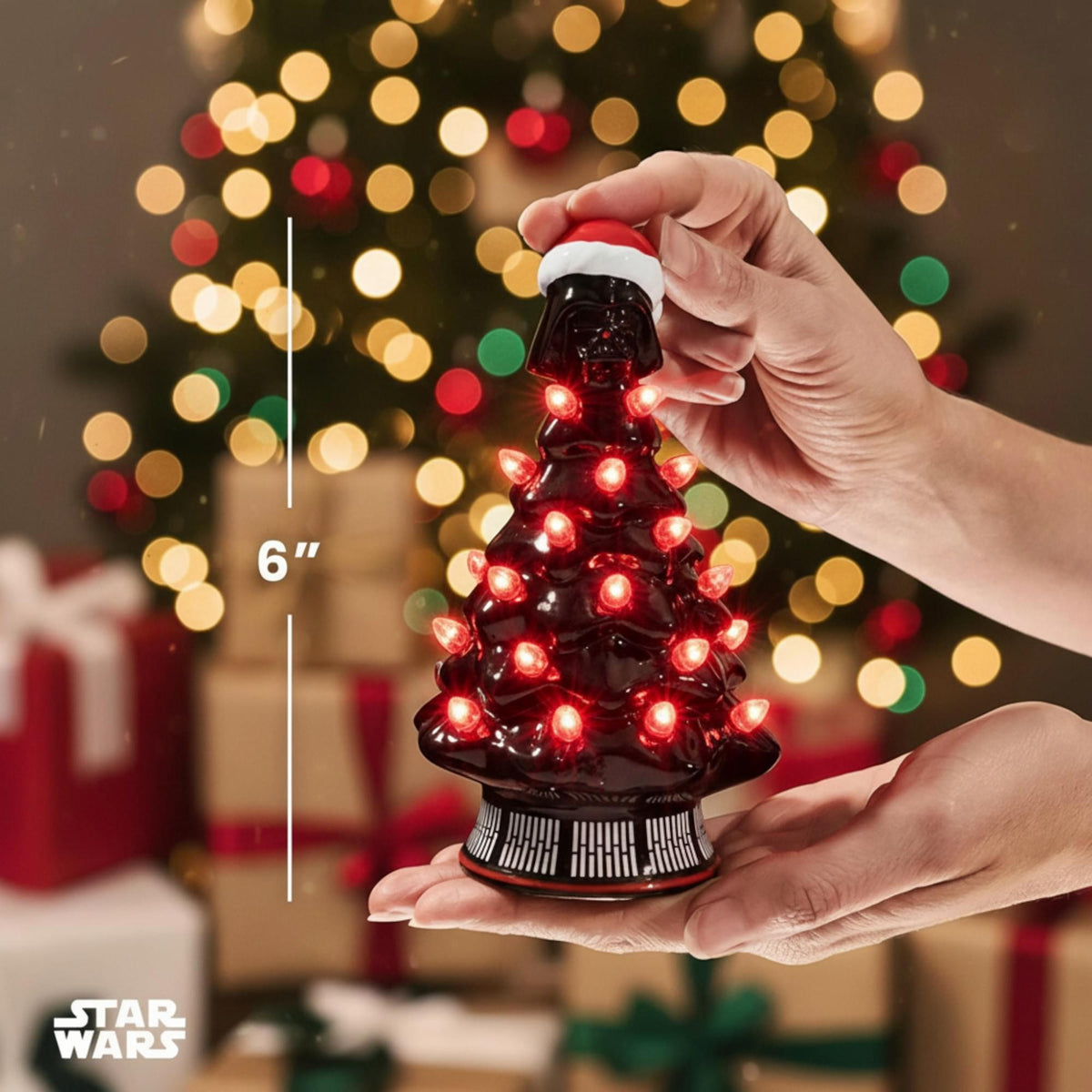 Star Wars Darth Vader Light-Up Ceramic Christmas Tree | 6 Inches Tall