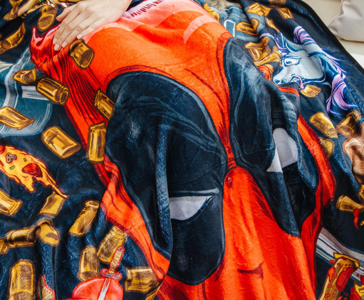 Marvel Deadpool Icons Fleece Throw Blanket | 45 x 60 Inches