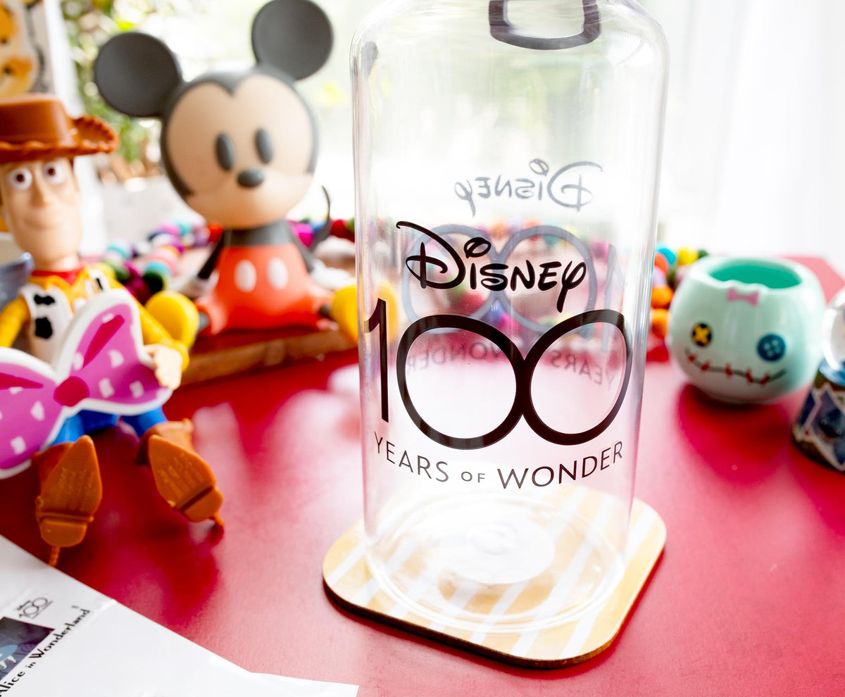 Disney 100 Years of Wonder 32-Ounce Twist Spout Water Bottle and Sticker Set