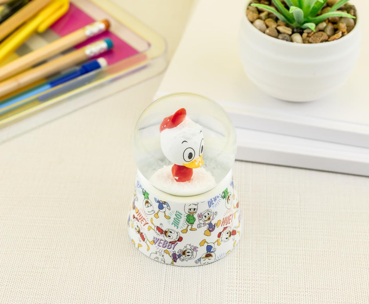 Disney Ducktales Huey Duck 3-Inch Mini Light-Up Snow Globe