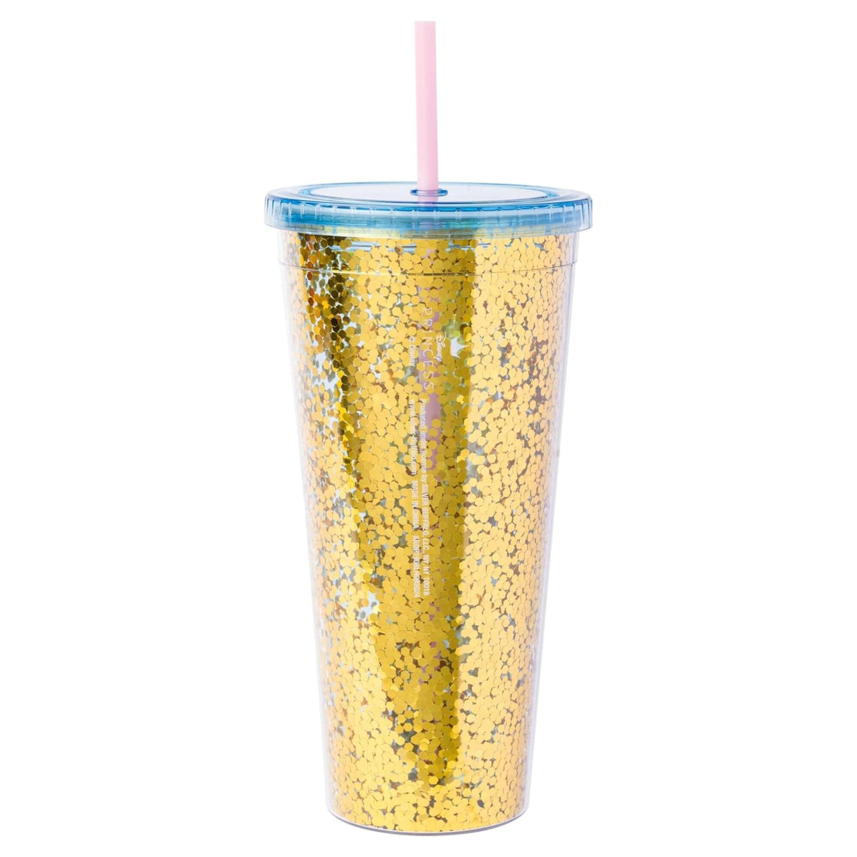 Disney Cinderella Mirror 32-Ounce Glitter Carnival Cup With Lid and Straw