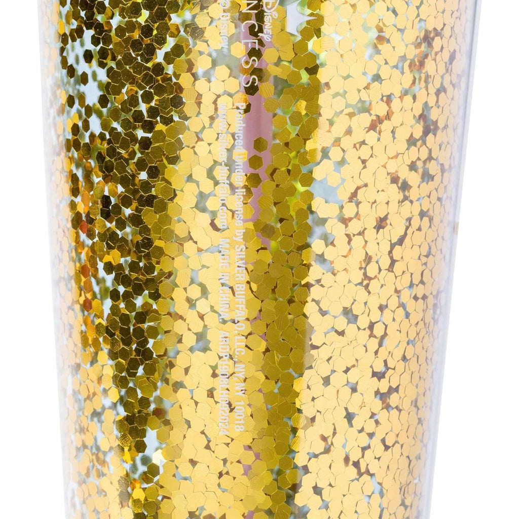 Disney Cinderella Mirror 32-Ounce Glitter Carnival Cup With Lid and Straw