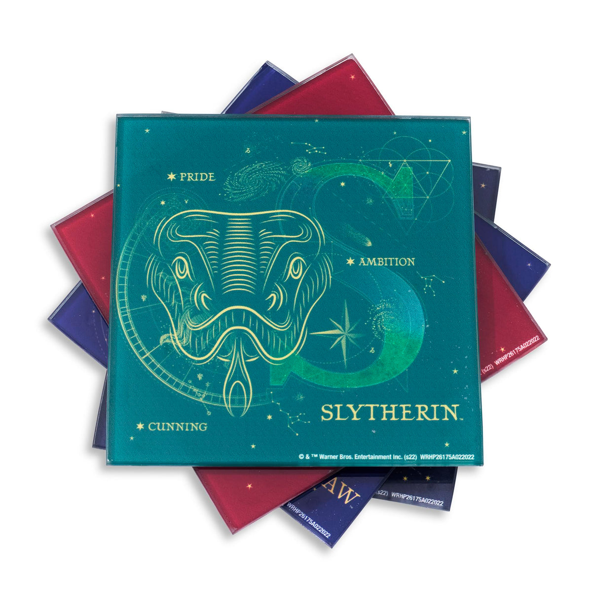 Harry Potter House Constellations 4-Piece Glass Coaster Set | 4 x 4 Inches