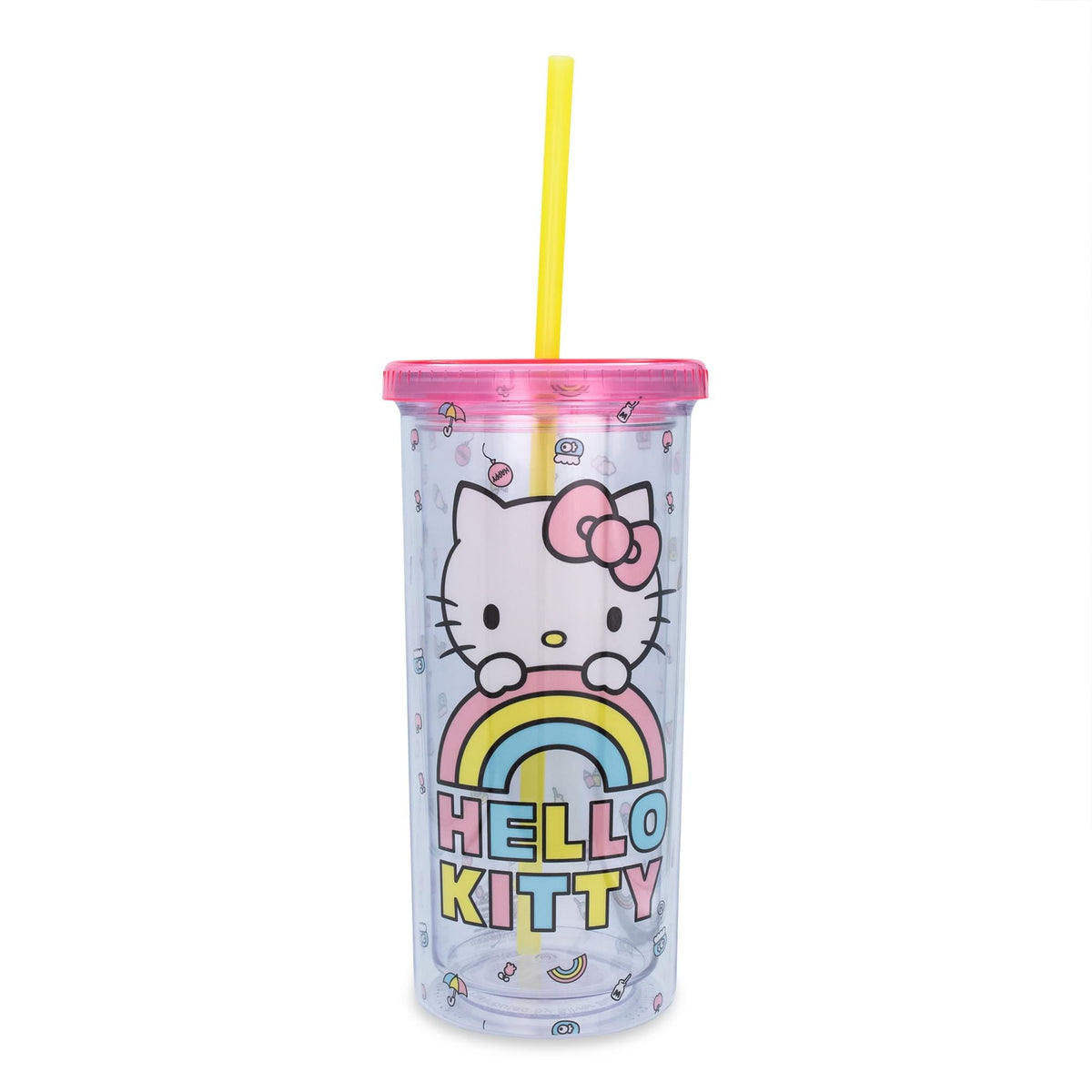 Sanrio Hello Kitty Pastel Rainbow Carnival Cup With Lid | Holds 20 Ounces