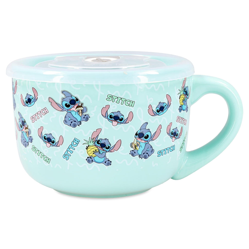 Disney Lilo & Stitch Snack Toss 24-Ounce Ceramic Soup Mug With Vented Lid