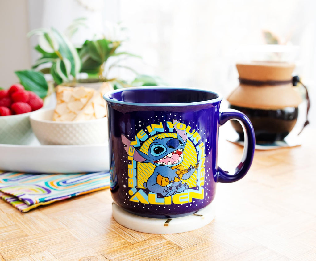 Disney Lilo & Stitch "Believe In Your Inner Alien" Camper Mug | Holds 20 Ounces