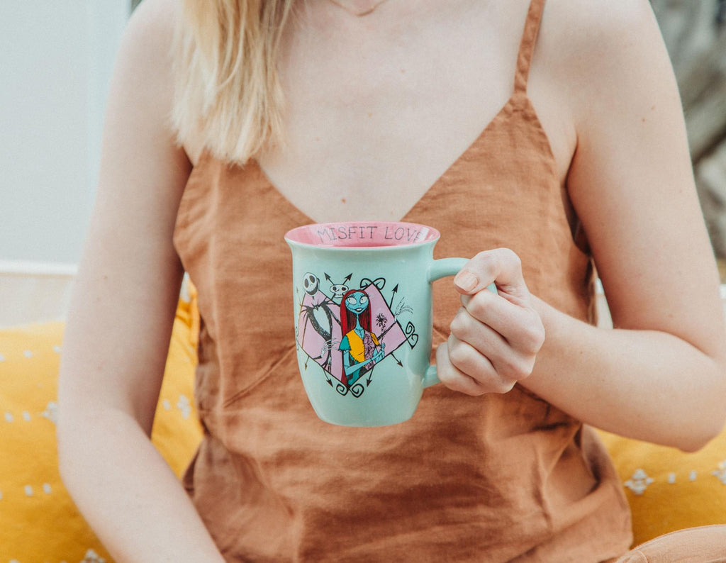 Disney Nightmare Before Christmas Jack and Sally 20-Ounce Wide Rim Ceramic Mug