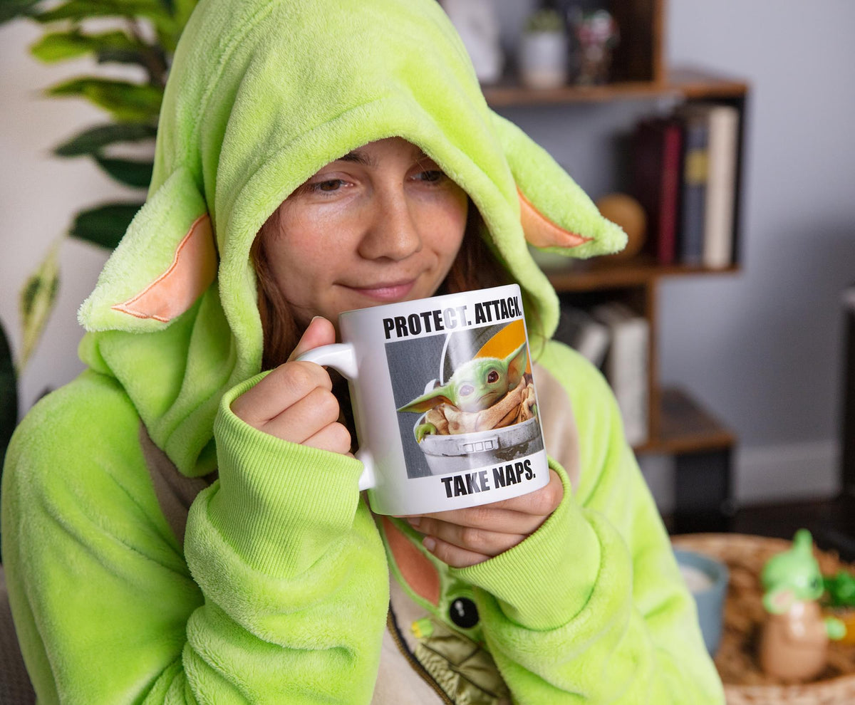 Star Wars: The Mandalorian Grogu Meme Ceramic Mug | Holds 20 Ounces