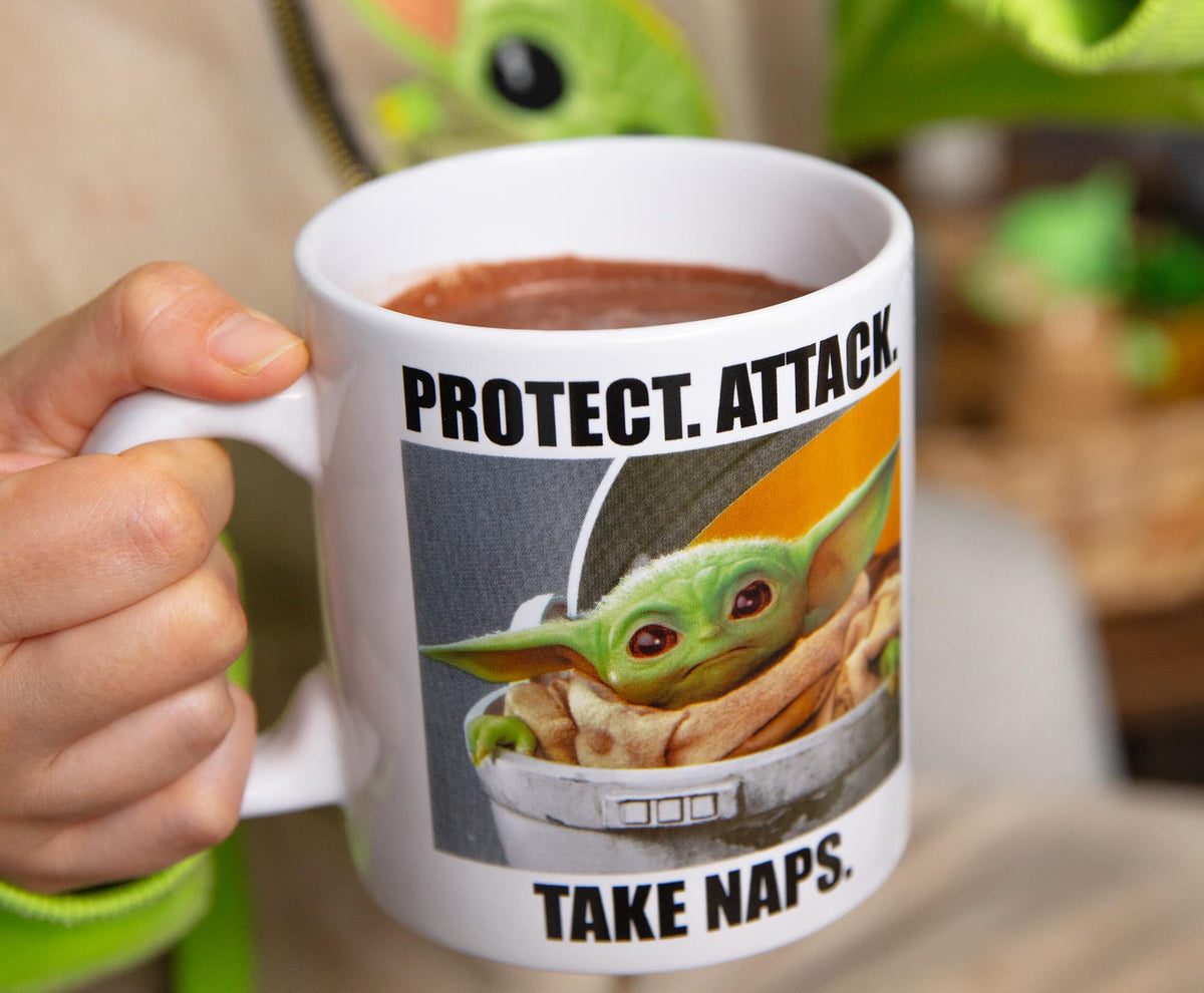 Star Wars: The Mandalorian Grogu Meme Ceramic Mug | Holds 20 Ounces
